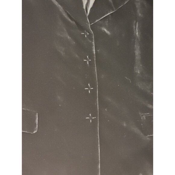 TAHARI Deep Black Velvet 3/4 Sleeve Formal Evening Jacket Size  12 Goth Victoria - Picture 5 of 7